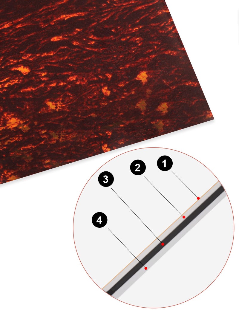 Mr.Power 11.6 x17 Inch Guitar Bass Pickguard Blank Material DIY Sheet Scratch Plate Backplate for Strat Tele Guitar Jazz P Bass (4Ply Red Tortoise) - Image 3